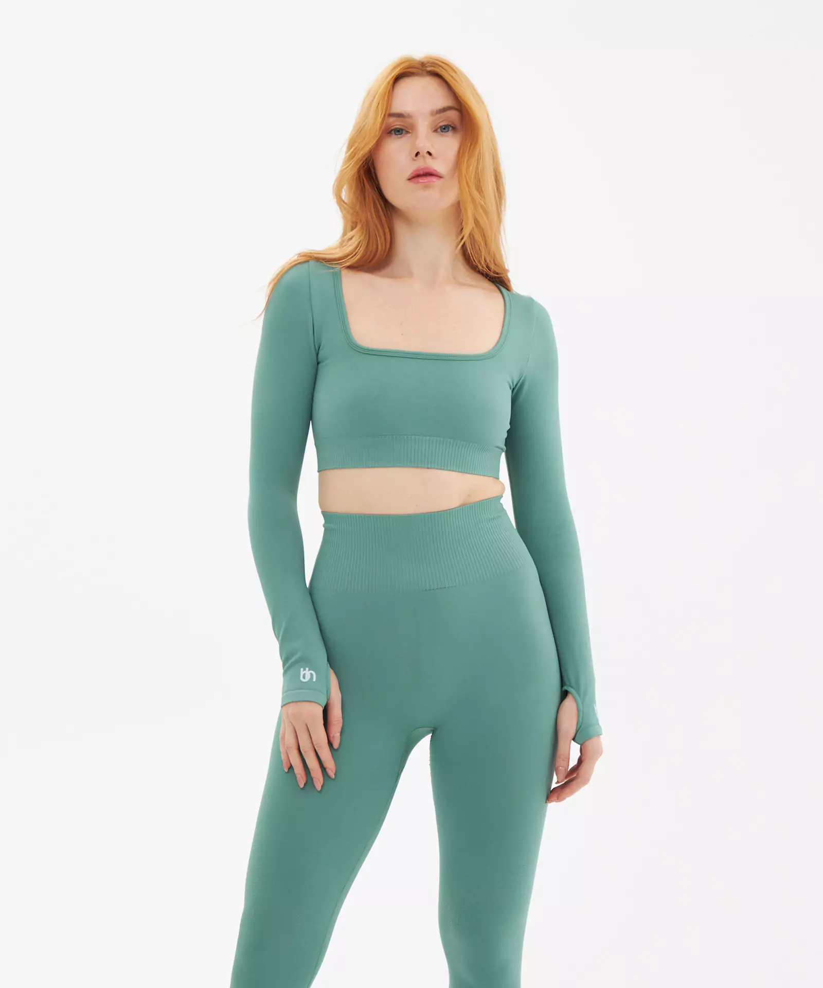 Scarlett Kare Yaka Uzun Kollu Takım - Mint