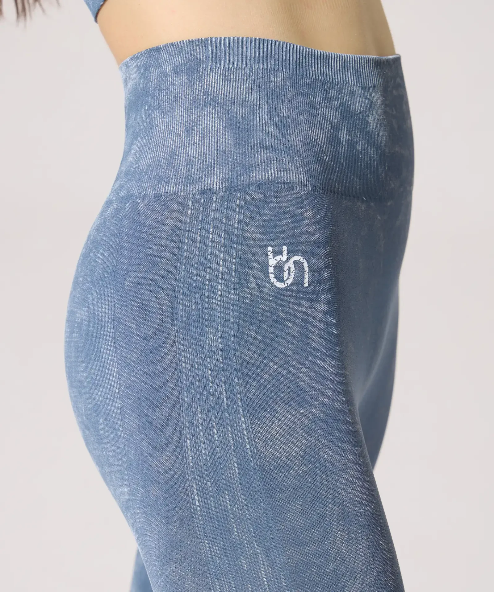 Basic Batik Desen Push Up Tayt - Denim Mavisi - Görsel 2