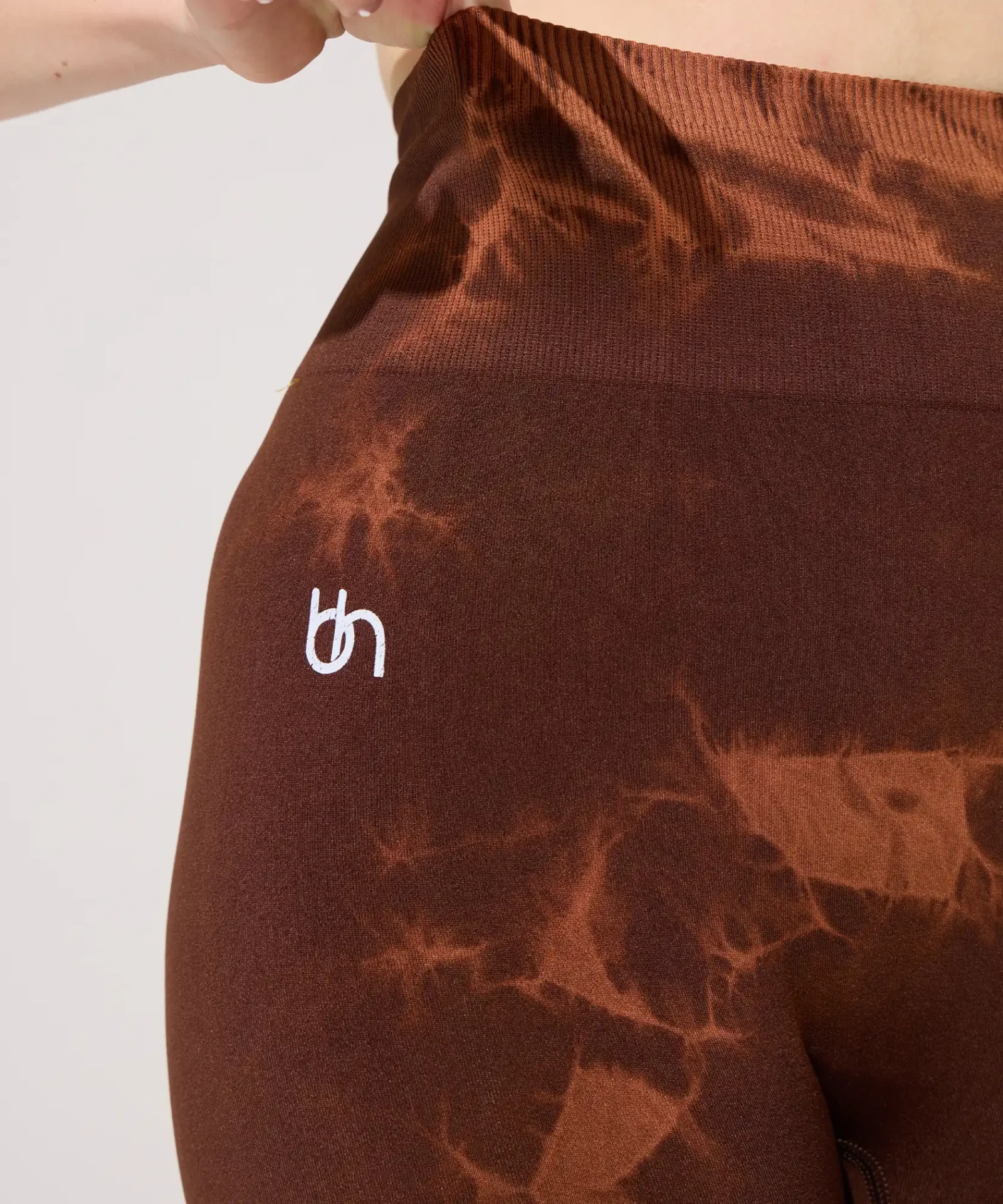 Basic Batik Desen Push Up Tayt - Kahverengi - Görsel 2