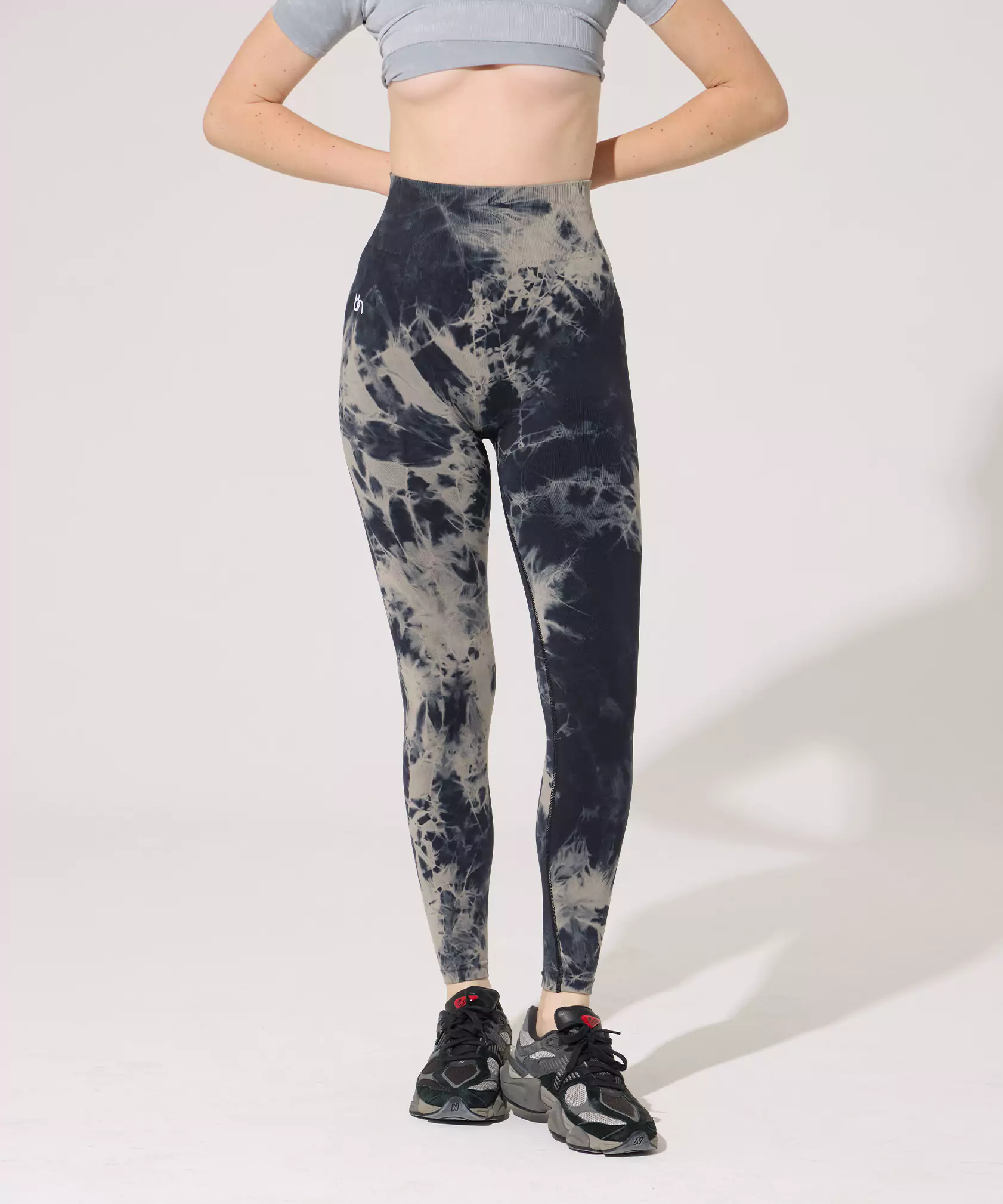 Basic Batik Desen Push Up Tayt - Siyah