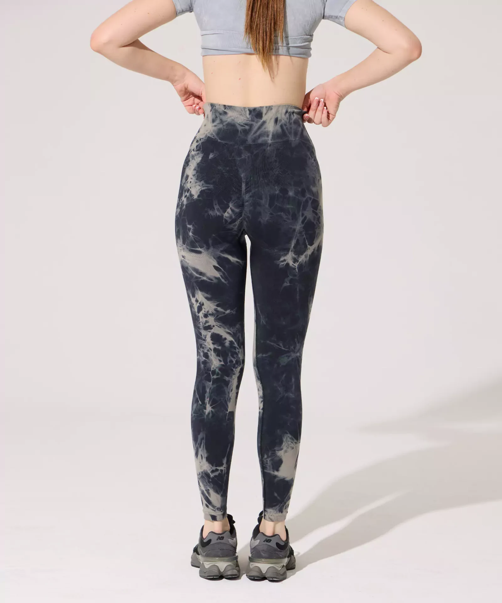 Basic Batik Desen Push Up Tayt - Siyah - Görsel 3