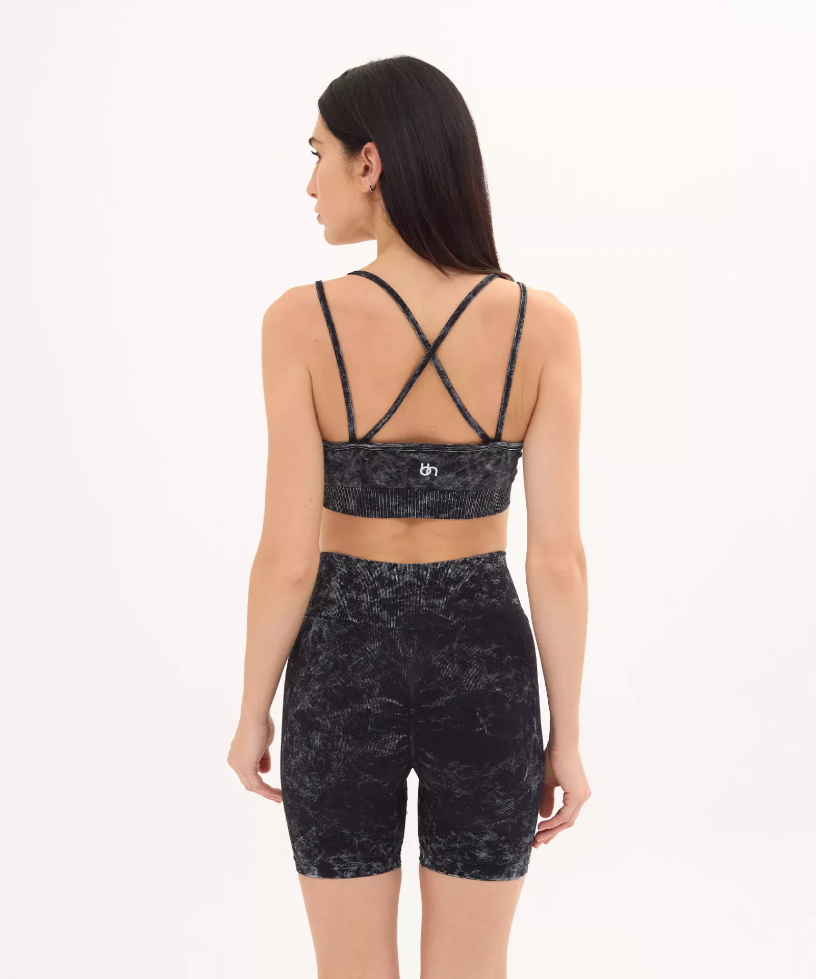 Melinda İp Askılı Batik Bra Şort Takım - Siyah - Görsel 2
