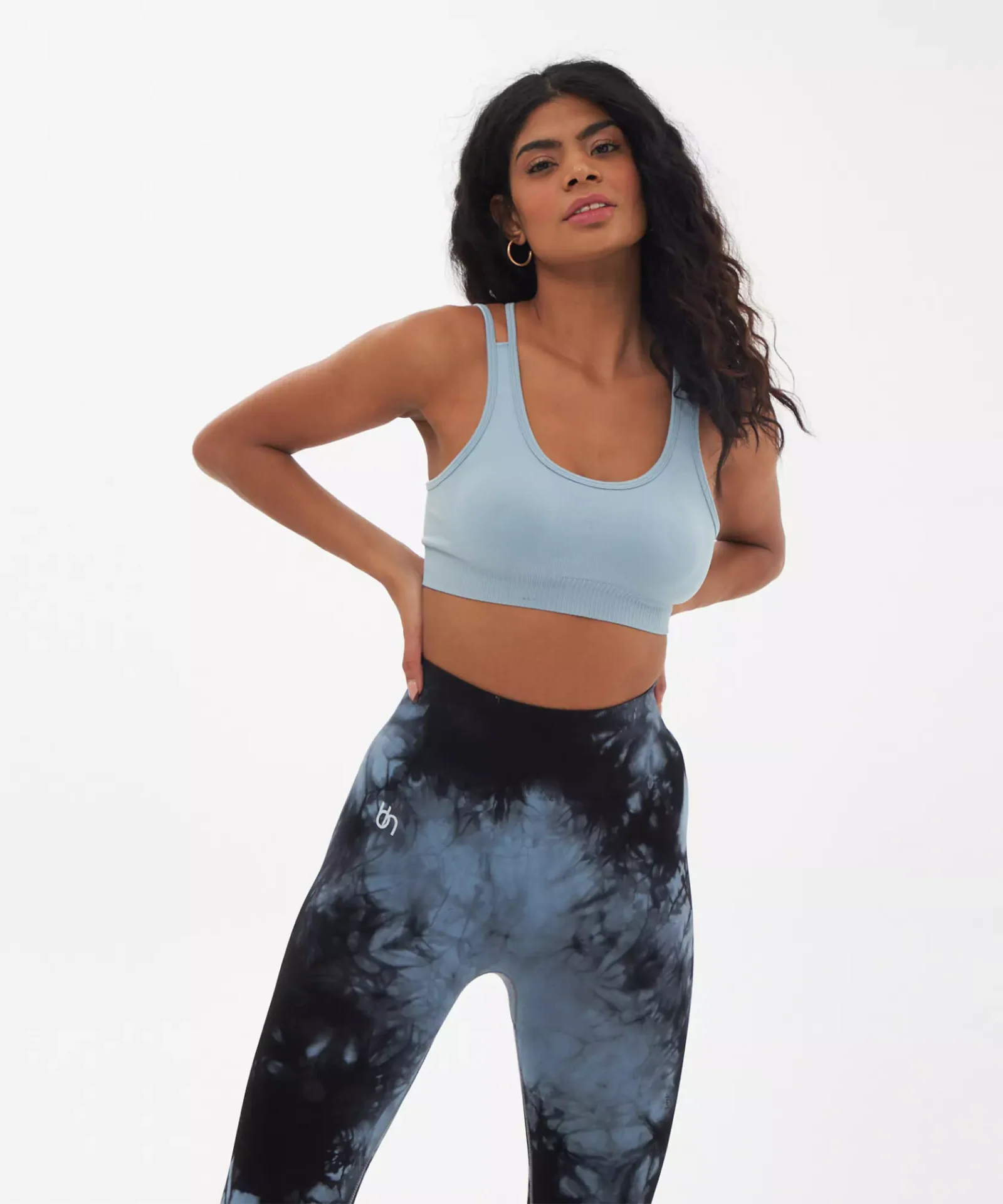 Opal Batik Desen Push Up Tayt - Mavi - Görsel 5